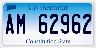 CT license plate AM62962