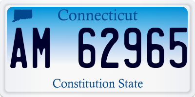 CT license plate AM62965