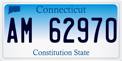 CT license plate AM62970