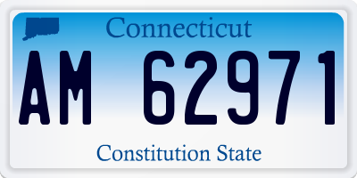 CT license plate AM62971