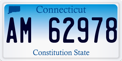 CT license plate AM62978