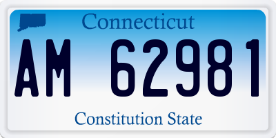 CT license plate AM62981