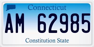 CT license plate AM62985