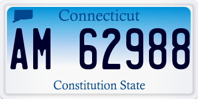 CT license plate AM62988