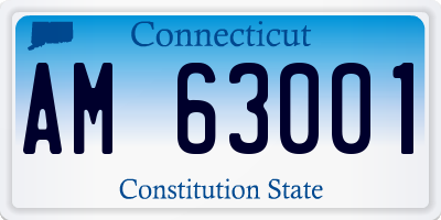 CT license plate AM63001