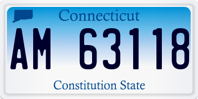 CT license plate AM63118