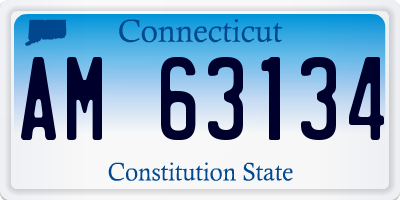 CT license plate AM63134