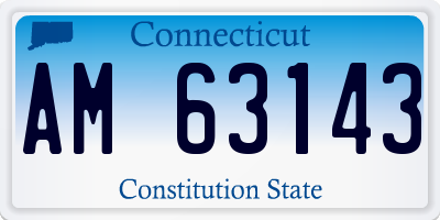 CT license plate AM63143