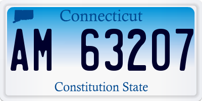 CT license plate AM63207