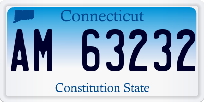 CT license plate AM63232
