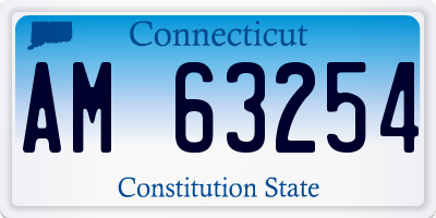 CT license plate AM63254
