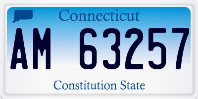 CT license plate AM63257