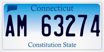 CT license plate AM63274