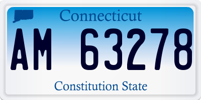 CT license plate AM63278