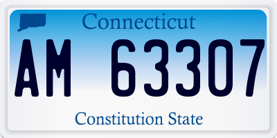CT license plate AM63307