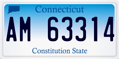 CT license plate AM63314