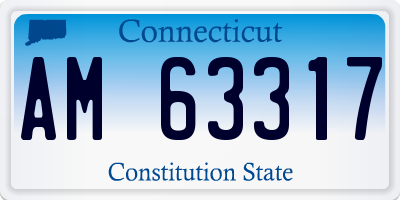 CT license plate AM63317