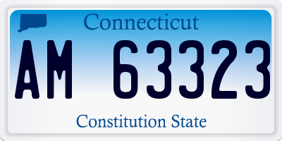 CT license plate AM63323