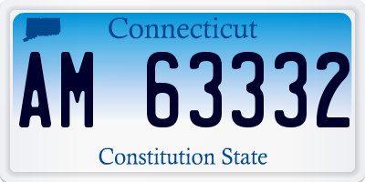 CT license plate AM63332