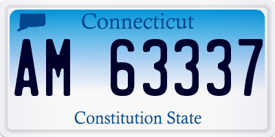 CT license plate AM63337