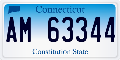 CT license plate AM63344