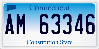 CT license plate AM63346