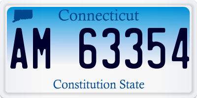CT license plate AM63354