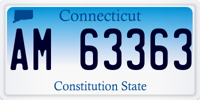 CT license plate AM63363