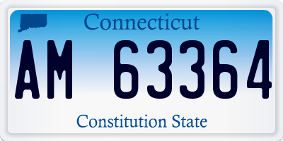 CT license plate AM63364