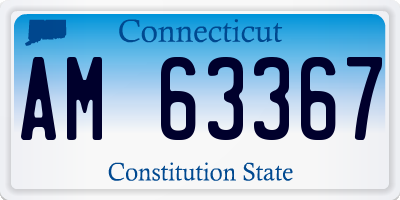 CT license plate AM63367