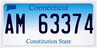 CT license plate AM63374