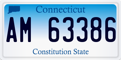 CT license plate AM63386