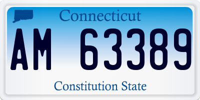 CT license plate AM63389