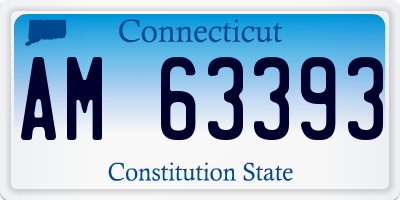CT license plate AM63393