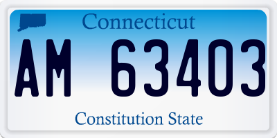 CT license plate AM63403