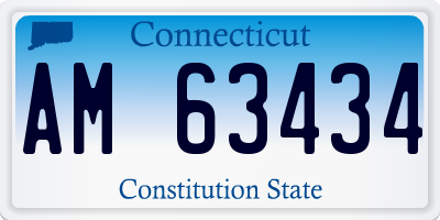CT license plate AM63434