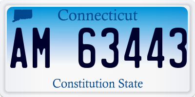 CT license plate AM63443