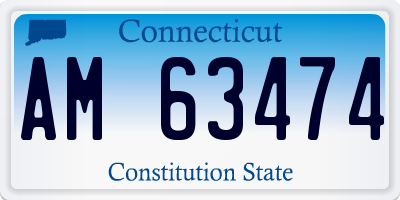 CT license plate AM63474
