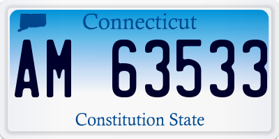 CT license plate AM63533