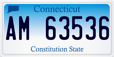 CT license plate AM63536