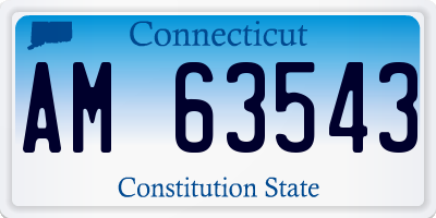 CT license plate AM63543