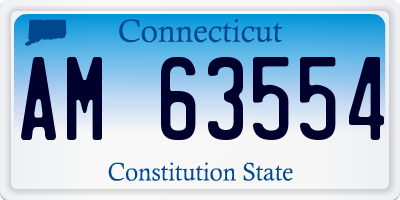 CT license plate AM63554