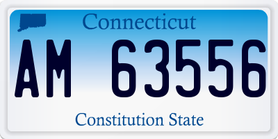 CT license plate AM63556