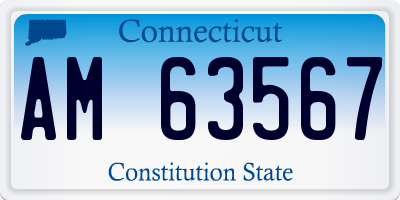 CT license plate AM63567