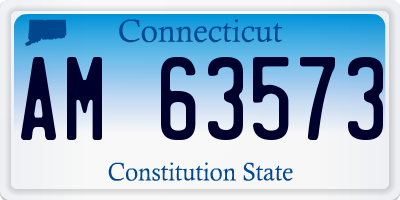 CT license plate AM63573