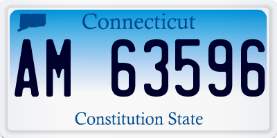 CT license plate AM63596