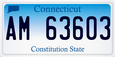CT license plate AM63603
