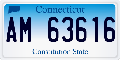 CT license plate AM63616