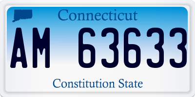 CT license plate AM63633