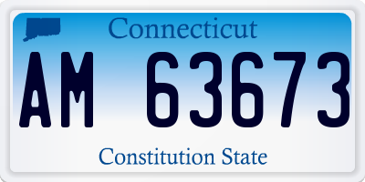 CT license plate AM63673